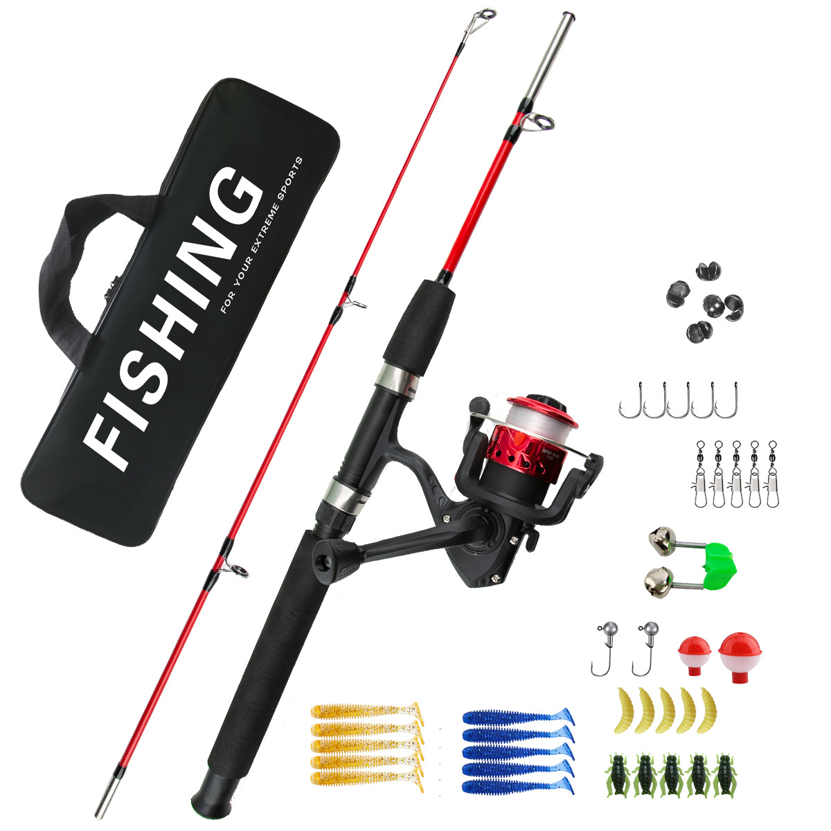 Fishing Rod Casting - 2 Sections Ice Fishing Rod Combo