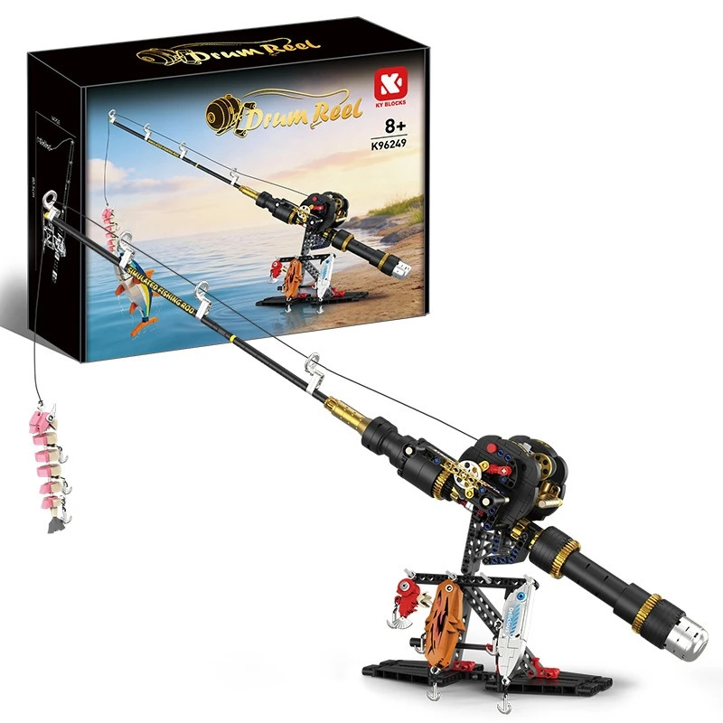 Fishing Rod Building Kit - Fishing Reel Building Block Toy Set