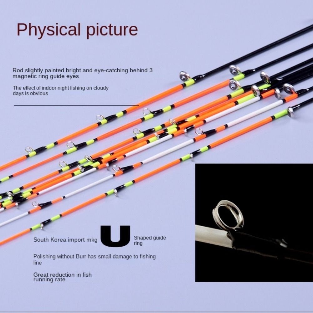 Fishing Rod Carbon Fiber - Fiberglass/Carbon Half-titanium Fishing Rod Tip Half/All