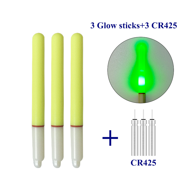 Fishing Rod Casting - 3PCS Light Glow Stick+3 CR425 Electric