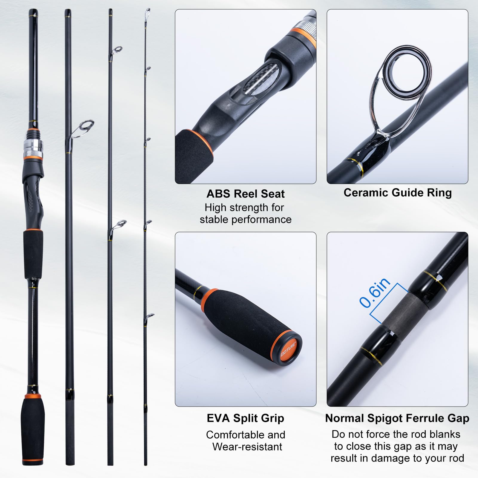 Goture Portable Spinning Fishi - Fishing Rod Combo ulasan dan harga