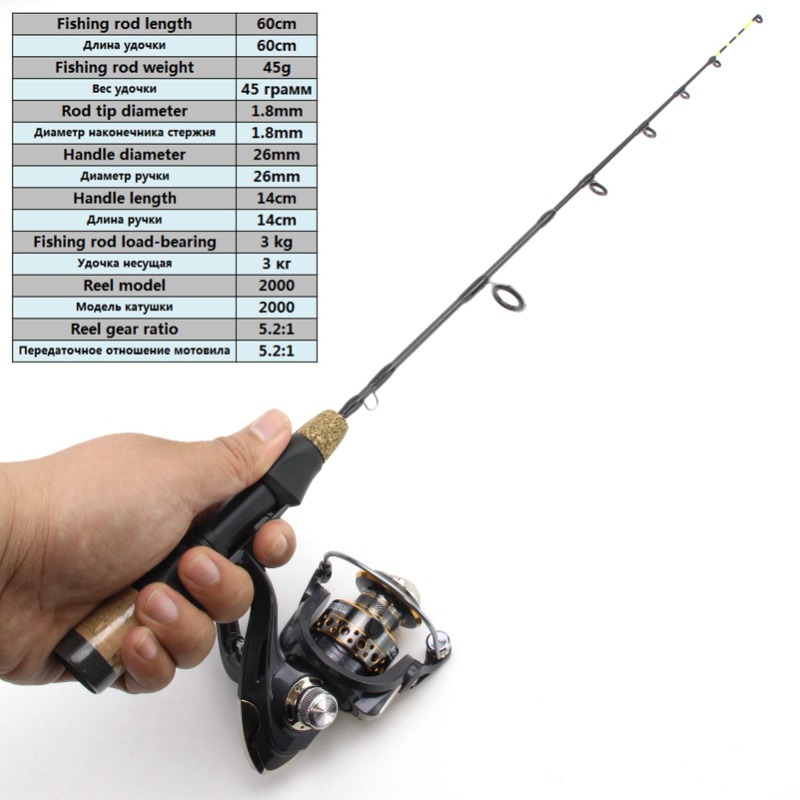 60cm 2 Tips Rod Reel Combos Wi - Fishing Rod Ice ulasan dan harga