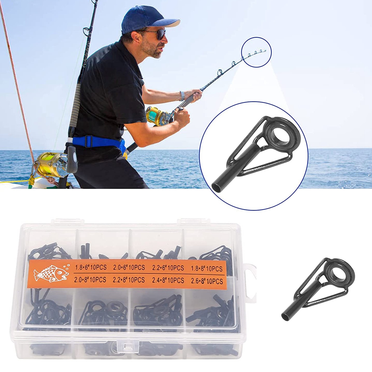 A69P-80 Pieces Fishing Rod Tip - Fishing Rod Guide Replacement ulasan dan harga